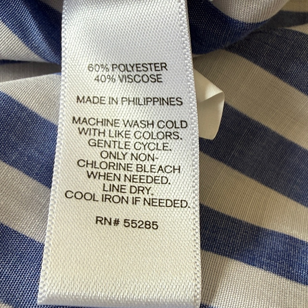 Express Button Up Shirt Blue and White Stripes Small - Picture 6 of 6